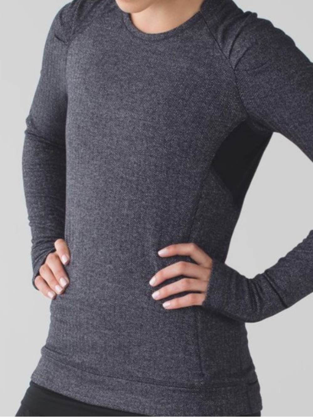 Lululemon Think Fast Long Sleeve
Heathered Herringbone Heathered Black Black /
